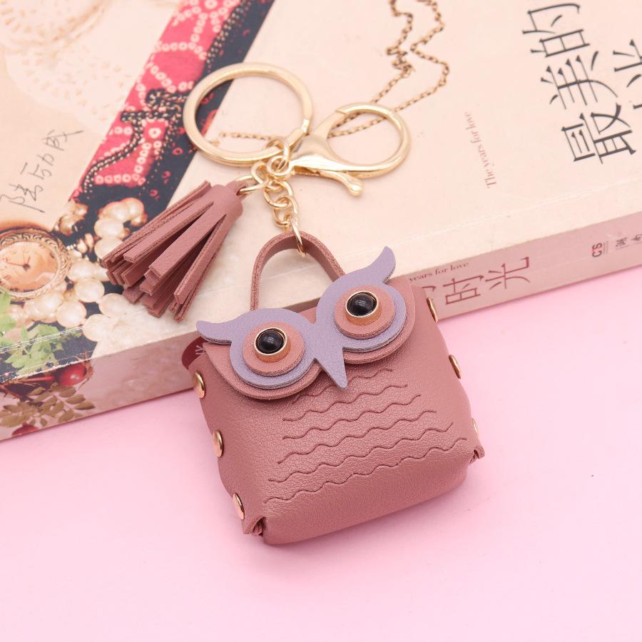 PU Deri Baykuş Madeni Para Cüzdanı Anahtarlık – Sevimli Baykuş Kulaklık Ucu ve Okul Çantası Süsü