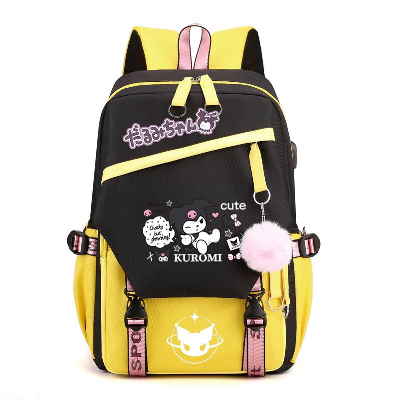 Kuromi Surrounding Cute Cartoon Print Student Schoolbag Japanese Girl Heart Backpack Schoolbag