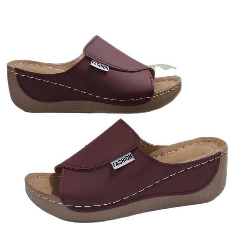 Slope Heel Slippers Fish-mouth Shoes, Flip-flops Beach Women's Shoes Flip-flops