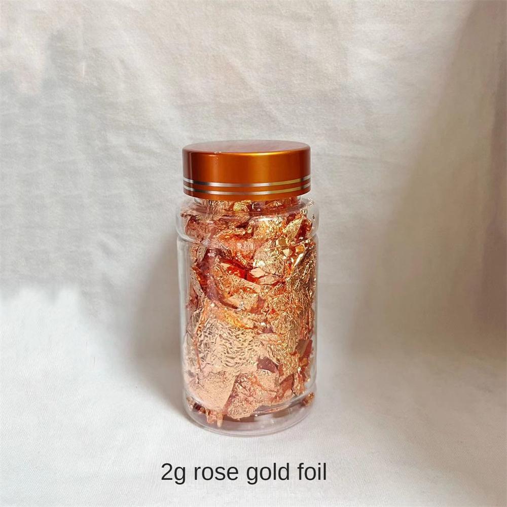 Bottled Gold Leaf Strong Sense Of Decoration Gold Leaf Fragments Broken Rose Gold Gold Flakes For Handicrafts Table Decoration