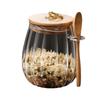 Transparent High-Borosilicate Glass Kitchen Storage Jars with Lids and Spoons