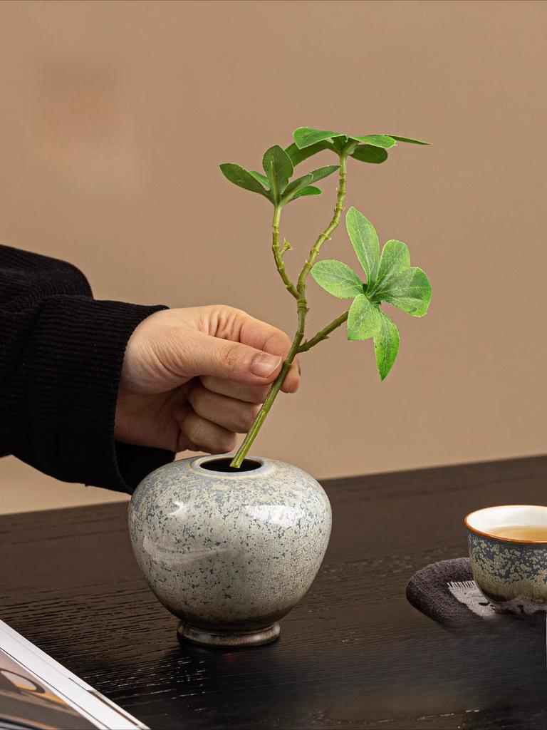 Starry Kiln Change Ceramic Vase Tabletop Flower Holder Tea Ceremony Decor Home Office Gift