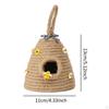 Beehive Hanging Ornament, Bee Hive Decor, with Honey and Flowers, Woven Decoration, Home