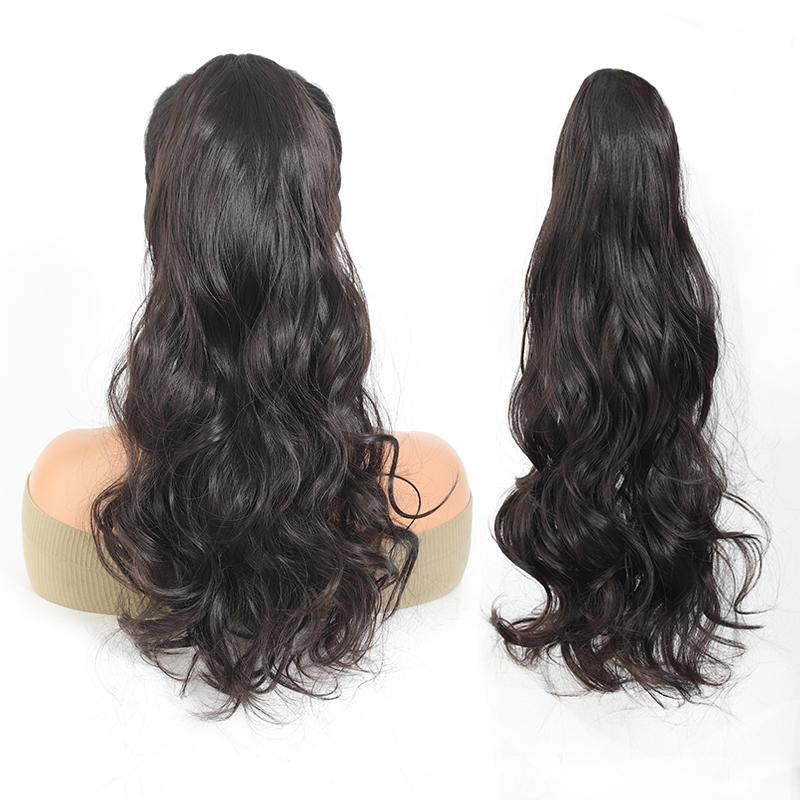 Long curly hair ponytail Ponytail Extension Straight Drawstring Pony Tails Hair Extensions Long 22 inch Synthetic Fake Ponytails Natural