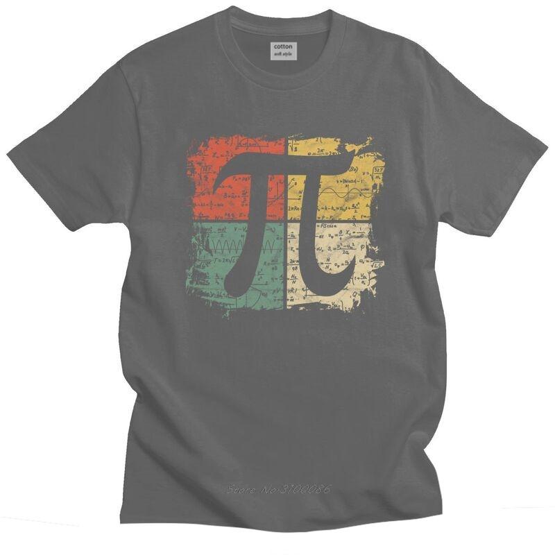 Retro Square Pi Symbol Gift T Shirt Men Cotton Tshirt Leisure Tee Short Sleeves Math Equations Teacher Geek T-shirts Loose Fit