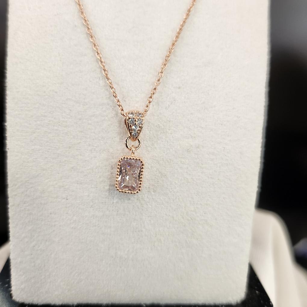 Atria Ruby Simple N Mini Square Decorative Slim Necklace JTONEIN0003RBF