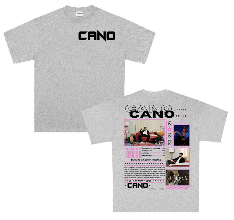 Rap Singer Cano Triana Tour 2025 Pattern Tshirt Summer Mens Hiphop Punk Short Sleeved Large Cotton Tshirt Street Wear Y2K