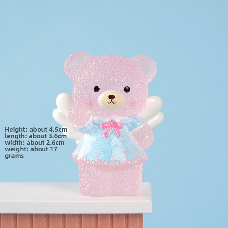 Miniature Landscape Angel Teddy Bear Creative Cute Figurine Car Decorative Gift Table Decoration Item