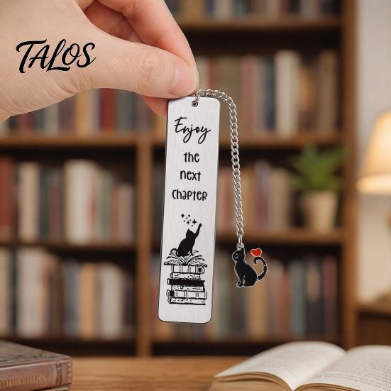 Novelty Cat Book Marker Cute Bookmark, Funny Metal Page with Creative Quote Bookmark Quotes, Stainless Steel for Readers, Lover Gift Rust Proof