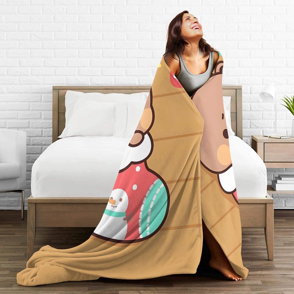 Warm BlanketChild Camping Bubu Dudu Christmas Throw Blanket Flannel Bedspread For Couch Bed Fashion Sofa Bed Cover