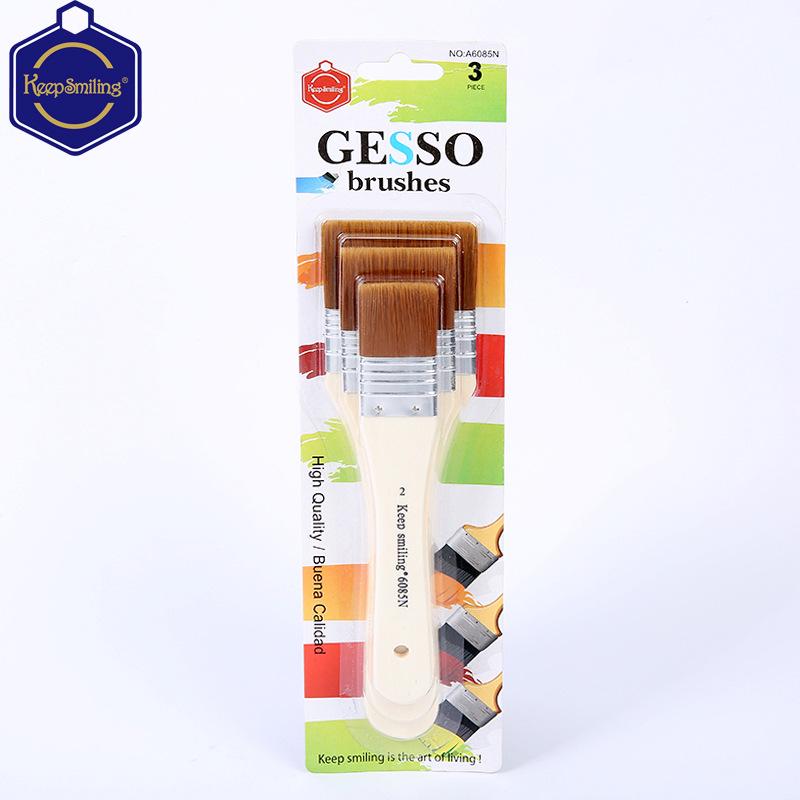 

Cross Nylon Bristle Brush Set: DIY Liner, Acrylic, Oil, & Watercolor Art Brushes 3-Piece Plastic Bristle Board Brush Set