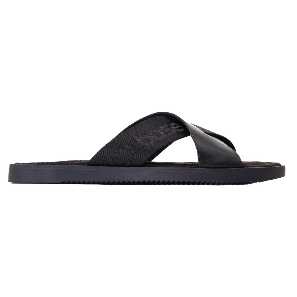 BASE LONDON Mens Webb Leather Sliders