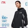 Li Ning Anti-Five Series Letter Print Sun Protection Breathable Hooded Sportswear Men Sportswear Black AFDT191-7