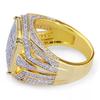 WOSIKATE Luxury 18K Gold-plated Square Ring For Men Fully Inlaid With Zirconia Two-tone Engagement Finger Ring Fashion Jewelry