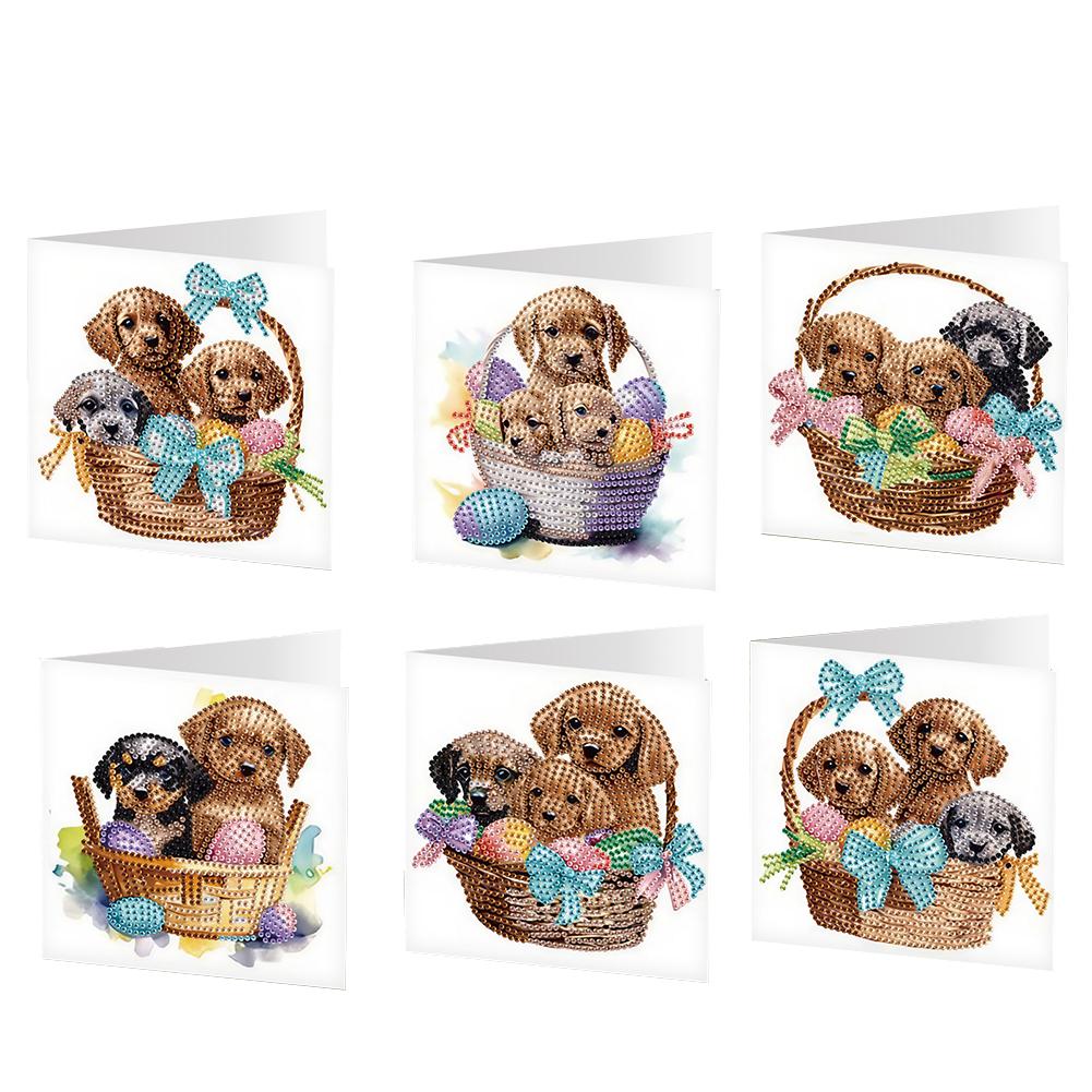 6pcs Easter Diamond Painting Greeting Cards DIY Diamond Painting Gift Card Diamond Art Greeting Cards Arts Crafts for Easter