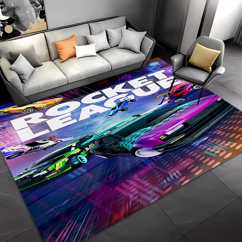 Game Rocket league -Themed Entrance Mat,Non-Slip Mat Area Rug,Room Decor,Outdoor Decor,Kitchen Rug,Doormat - Machine Washable,Easy to Clean
