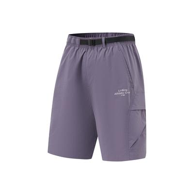 Ice Silk Quick-Dry Comfortable Simple Solid Color Sports Shorts Women Shorts Dark-Gray-Purple AKSV298-4