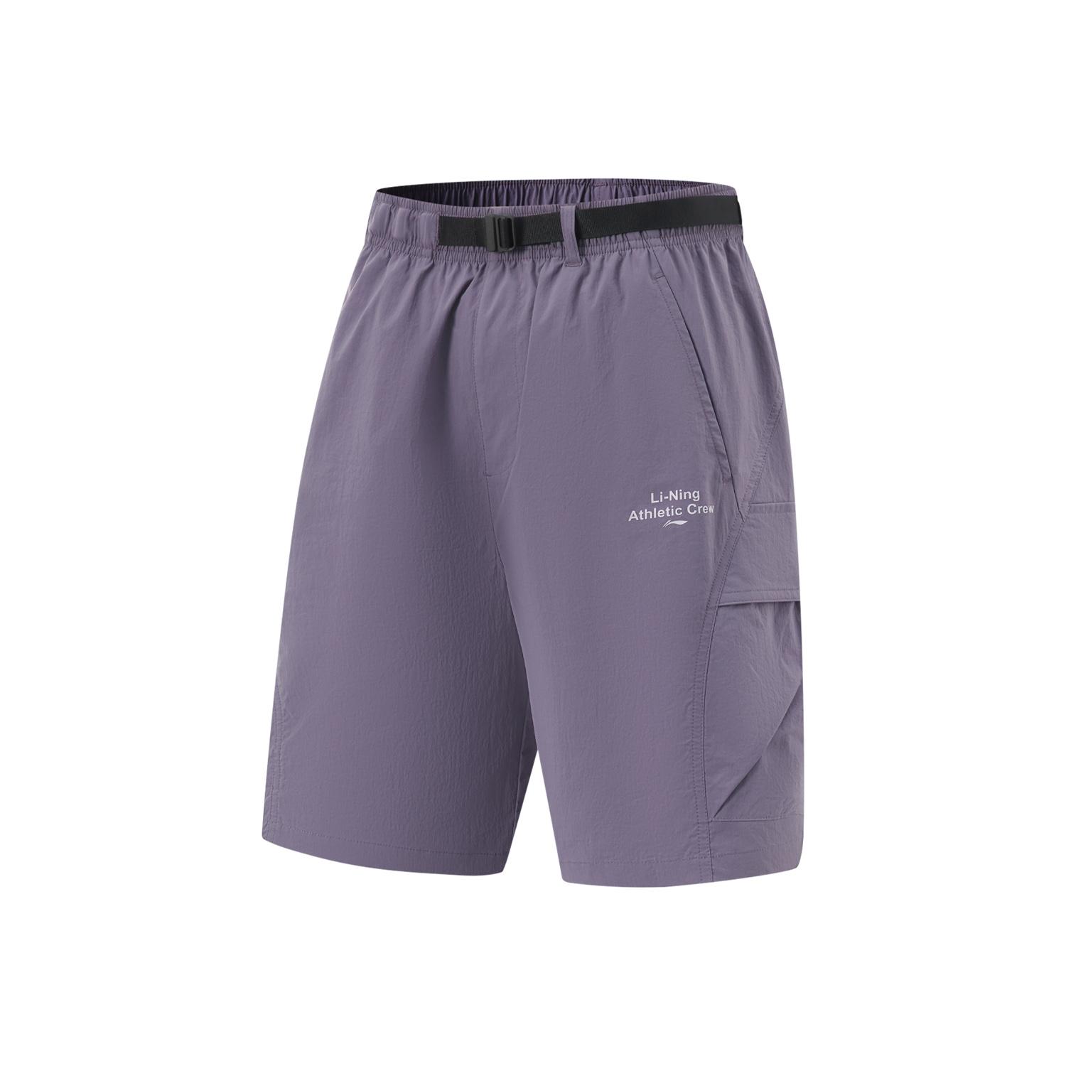 

Li-Ning Ice Silk Quick-Dry Comfortable Simple Solid Color Sports Shorts Women shorts Dark-Gray-Purple AKSV298-4 XS