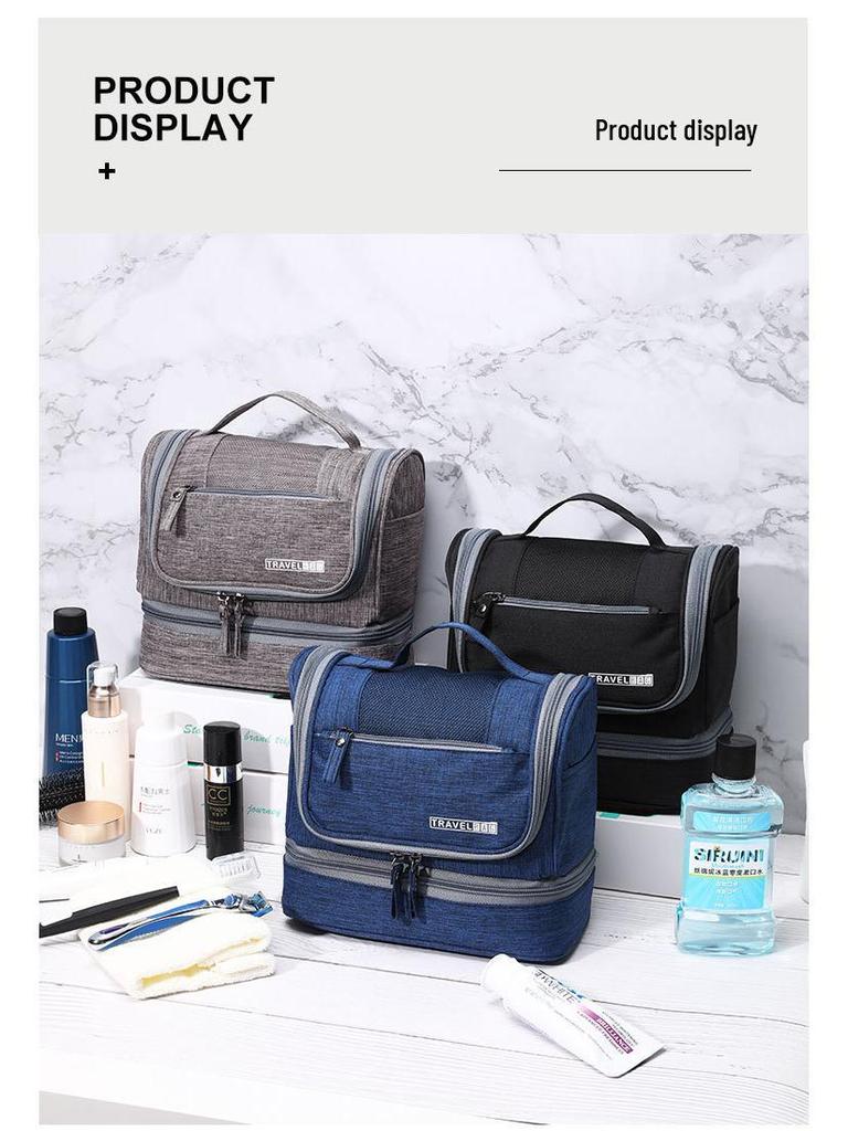 Kosmetyczka podróżna dla mężczyzn i kobiet - Przechowywanie na podróż służbową z separacją na mokre/suche, Zestaw do mycia i pielęgnacji, Organizer na kosmetyki