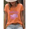Maglione Girocollo Tondo a Forma di Petalo Estivo T-shirt a Maniche Corte da Donna