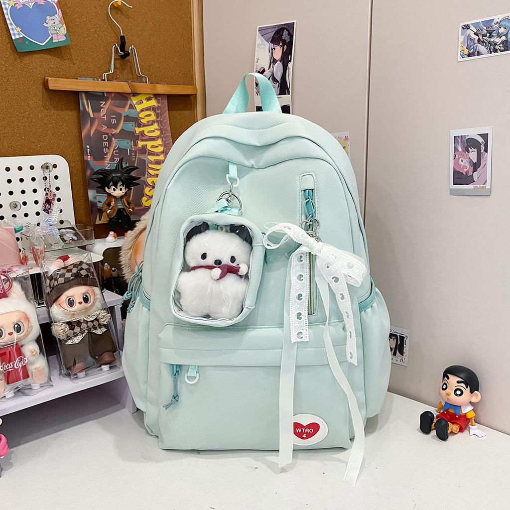 School Bag Two-Dimensional Baby Bag Transparent Bar Pain Bag Cute Large-Capacity Backpack Dopamine Color Matching School Bag