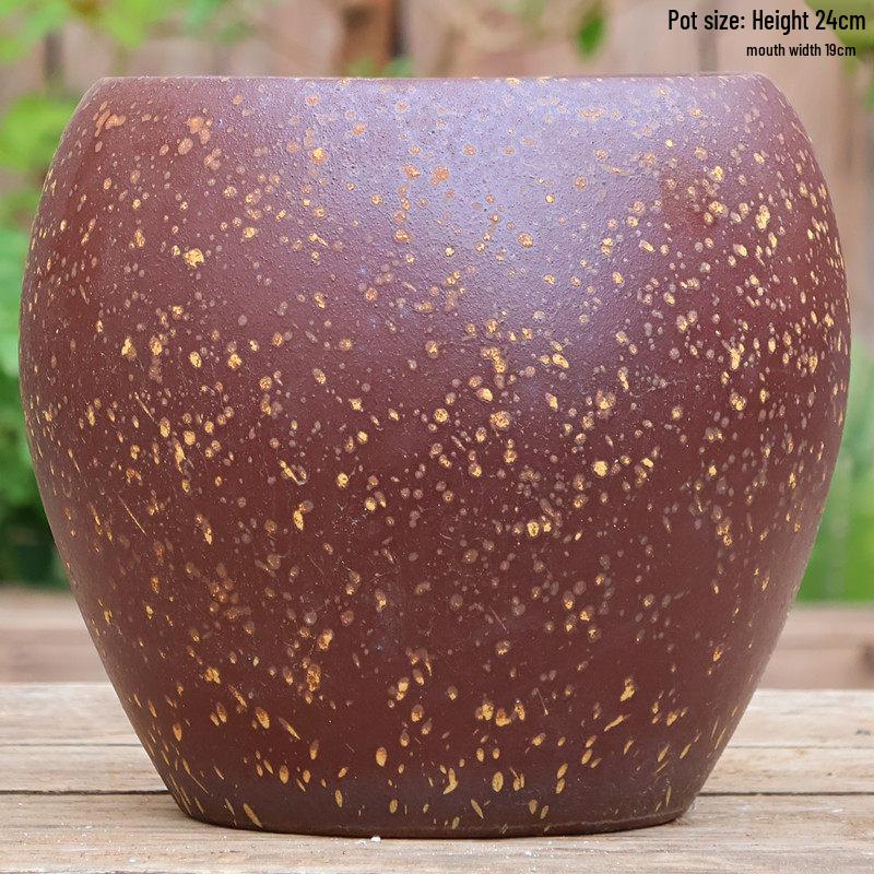 Large Retro Handmade Ceramic Planter for Succulents and Bougainvillea - Aged Coarse Pottery for Hotel and B&B Decor.