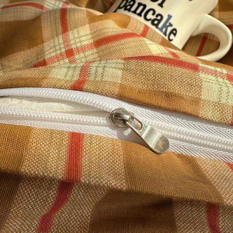 INS Girls Retro Bedding Sets 2025 New British Style Bed Sheet Set Women Plaid Queen Size Duvet Cover Sets With Pillowcases