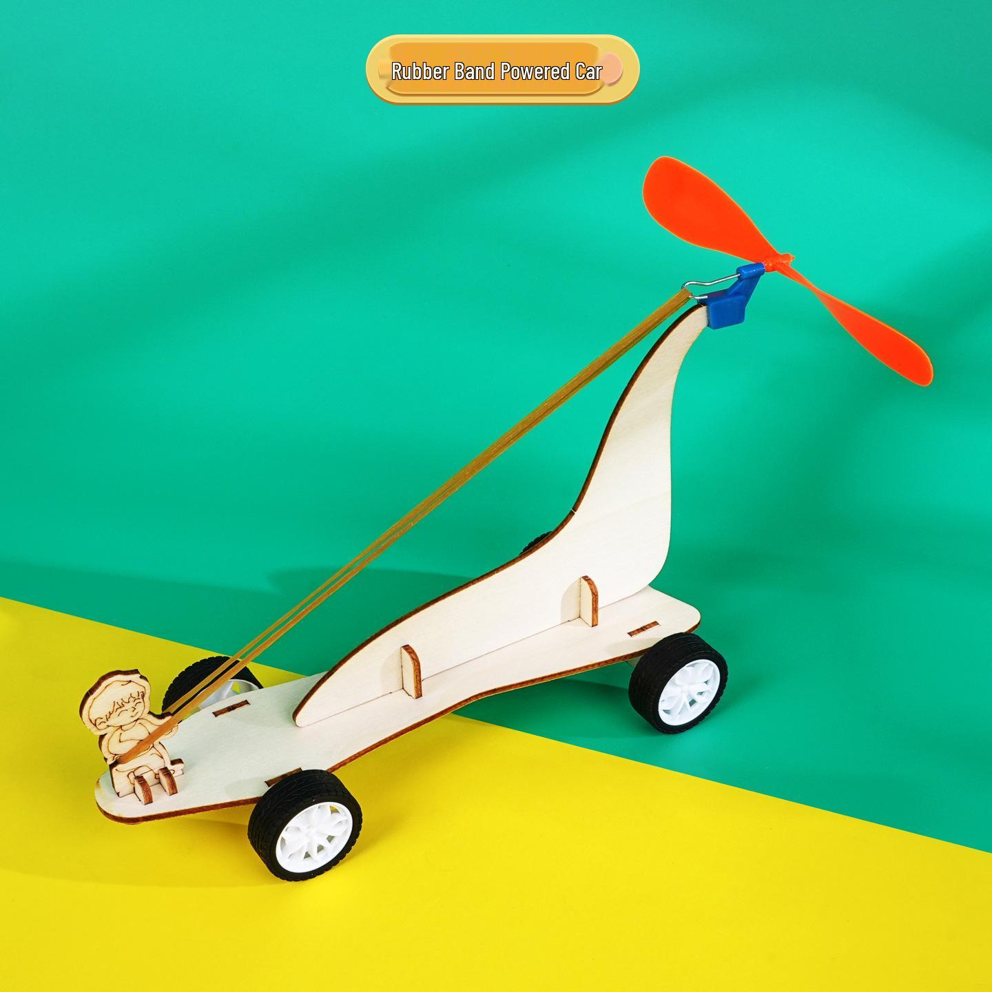 Wind-Powered DIY Rubber Band Car Kit - STEAM Science Experiment