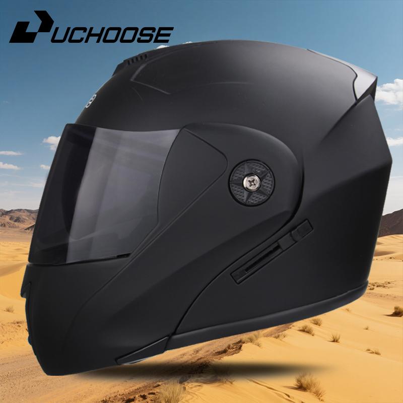 UCHOOSE New Motorcycle Helmet Full Face Racing with Double Sun Visor Women Man Flip Up Double Lens DOT