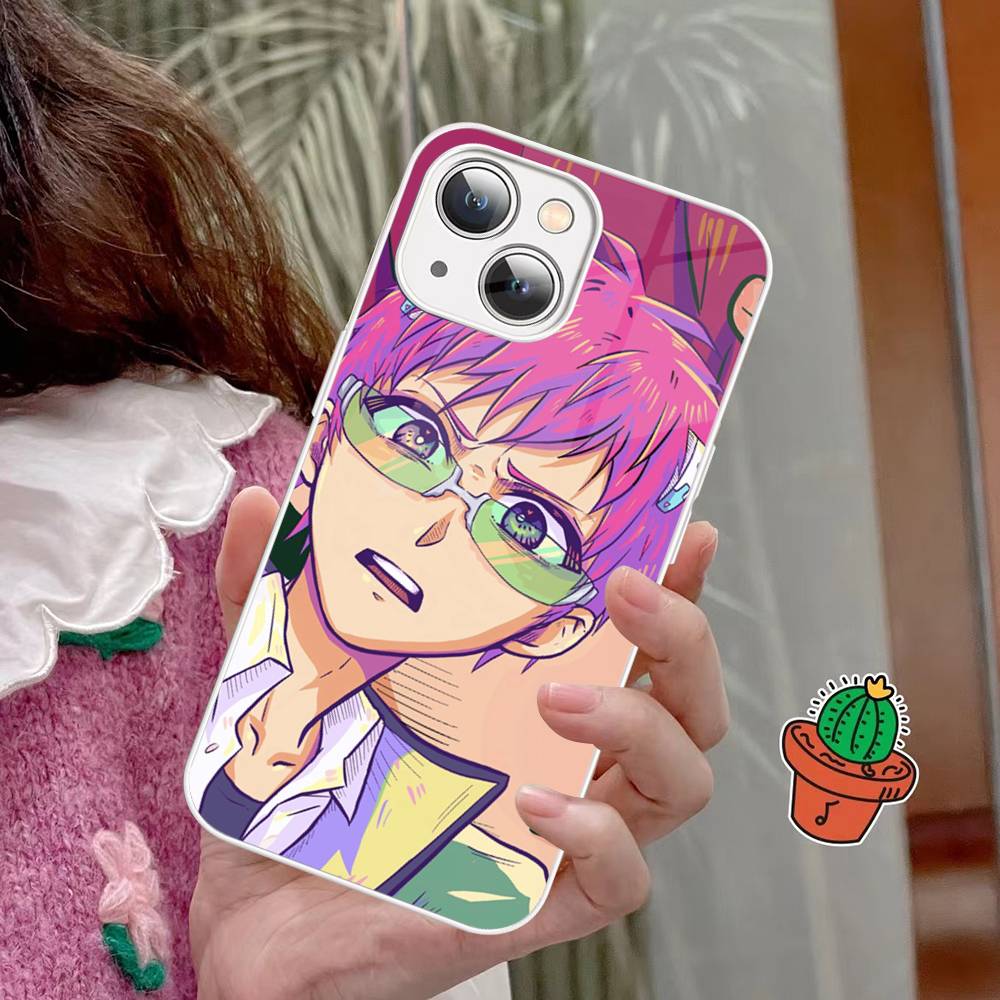 Anime Saiki Kusuo Tempered Glass For Iphone 14 13 12 11 Pro Mini XS MAX 14Plus X XS XR Cover