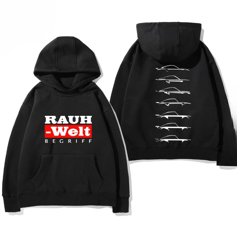 RWB Modified Car 911 Black Hooded Hoodie Men and Women of The Same Model 2024 New Autumn and Winter Casual Loose Top Clothing