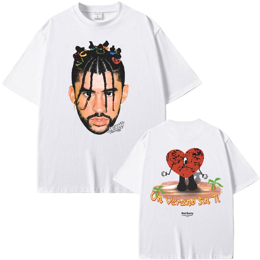 Rapper Bad Bunny Un Verano Sin Ti Album Graphic Print T-shirt Men Women Fashion Hip Hop Oversized Tshirt Male Vintage Streetwear