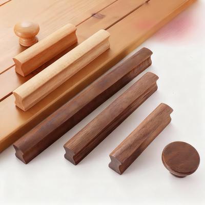Walnut Wooden Furniture Handle Drawer Knobs Kitchen Cabinets Pulls Long Handles Cabinets and Drawers Dresser Knobs Wardrobe Pull
