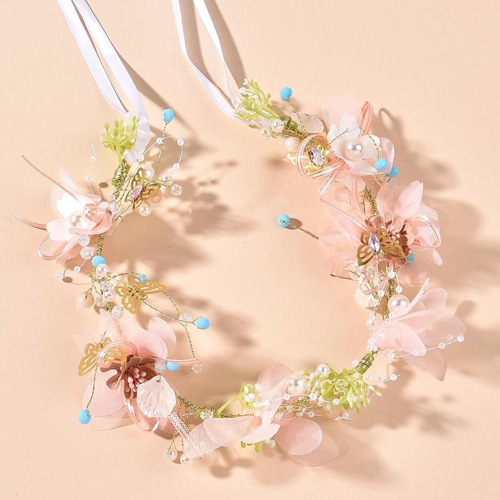 2025 Enchanting Fairy Forest Flower Crown: Beautiful Bridal Headdress and Wedding Dress Accessory