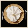 12Pcs Premium Spring Loaded Double Bead Metal Napkin Rings Set Hotel Restaurant Quality Business Dining Table Setting Accessories