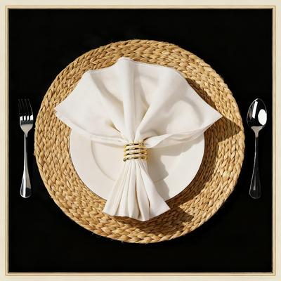 12Pcs Premium Spring Loaded Double Bead Metal Napkin Rings Set Hotel Restaurant Quality Business Dining Table Setting Accessories