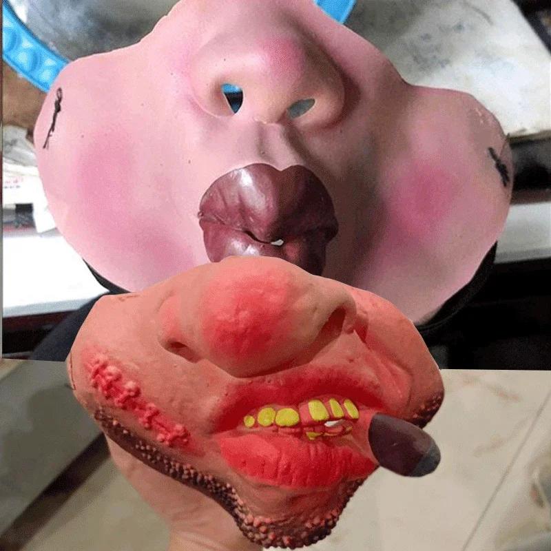 Half face clown mask funny mask latex half face mask dance performance dress up prank mask