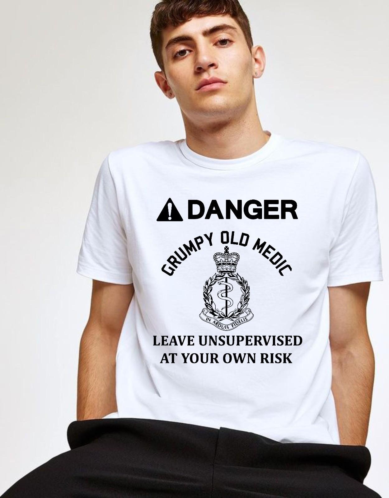British Army RAMC Veteran T-Shirt Funny Medical Corps Grumpy Old Medic Joke Tee L