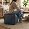 Waterproof Square Pouf Cover PU Leather Ottoman Cover Sofa Footstool Cover  Living Room