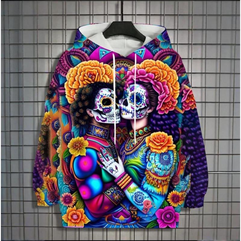 Autumn New Men's 3d Mexican Day Of The Dead Printed Hoodie For Men And Women Casual Fashion Men's Hoodie Street Men's Tops