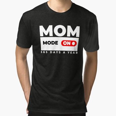 Men Casual Shirts Short Sleeves Mom Mode On Black Tees Oversized T-shirts