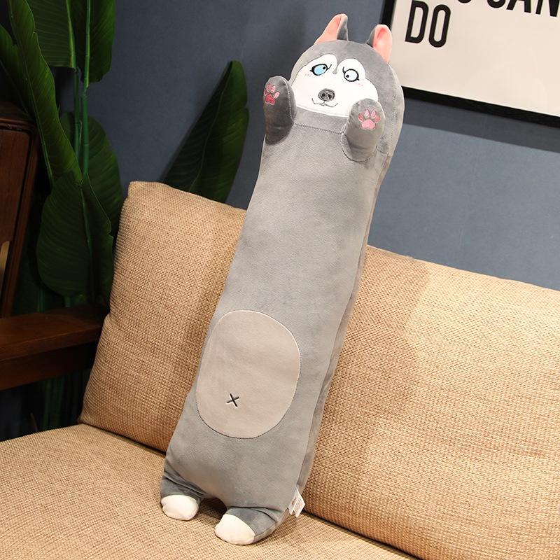 Cute Cartoon Shiba Inu Husky Long Hugging Pillow Soft Plush Dog Bed Pillows For Girls Gift 70cm 90cm 1.1m