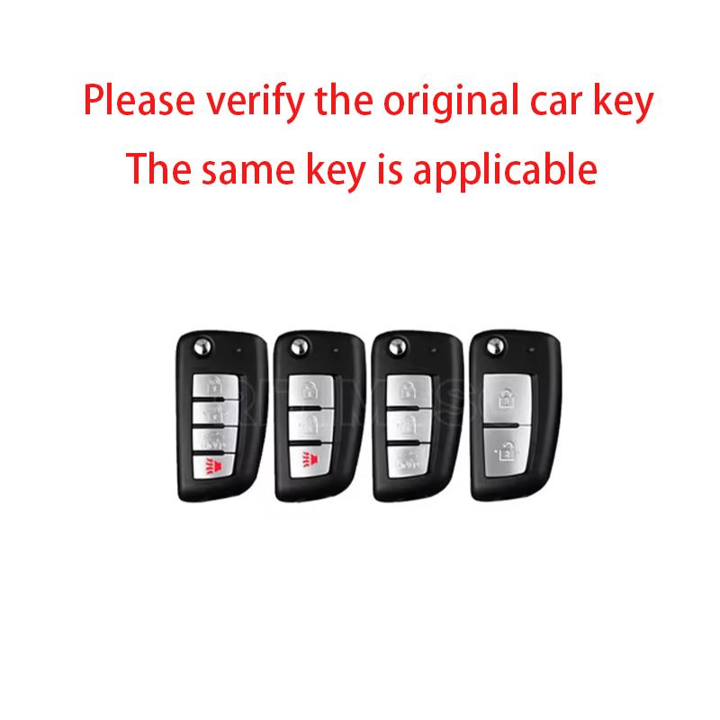 2 3 4 Buttons Metal Leather Car Key Case Cover Holder For Nissan X-Trail T32 Rogue Juke Qashqai J11 Murano Maxima Altima Shell