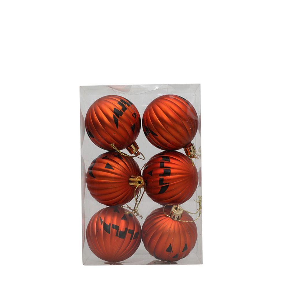 

6 шт. 6 см елочные шары на Хэллоуин мини-украшение на елку новый подвесной шар на Хэллоуин для домашней вечеринки Smiley Pumpkin
