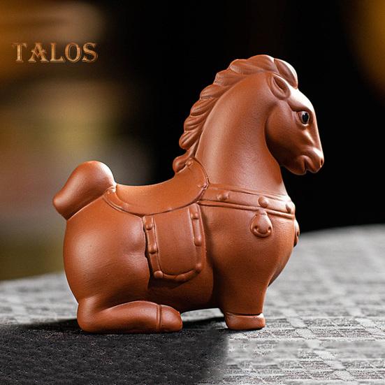 Horse Tea Pet Purple Clay Chinese Style Ornaments Vivid Image Pony Zen Decoration Desktop Tea Gadget
