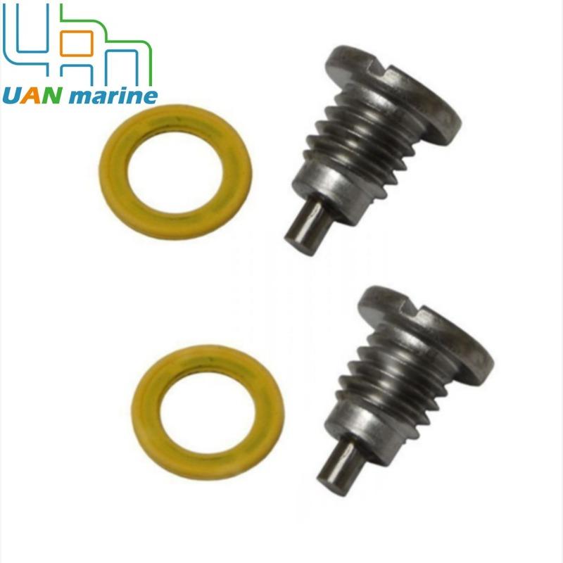 2 Pcs Magnetic Outdrive Gear Case Drain Plug Screw with Gasket For Mercruiser Stern Drive Alpha 1 Gen 1 2 R MR TR 22- 8M0058389