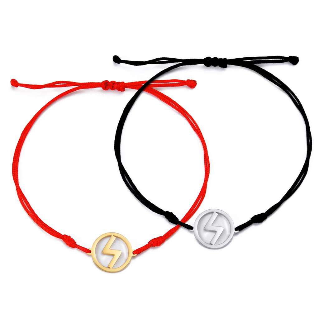 Dawapara Norse Runes Bracelet Elder Futhark Rune Charm Adjustable Rope Bracelet Stainless Steel Viking Jewelry