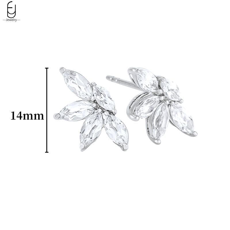 925 Silver Ear Buckles Fashion Hoop Earrings White Crystal Luxury Women's Earrings Wedding Women's Jewelry Premium Gift