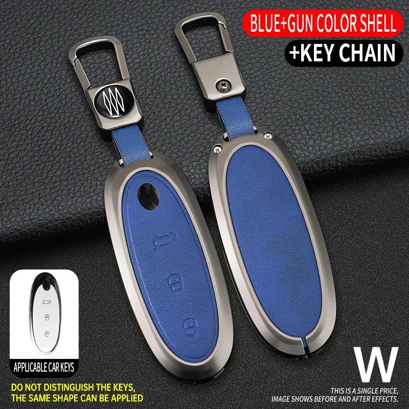 2024 Zinc Alloy+Leather Car Key Case Cover Shell For Dongfeng NAMMI 01New Engery High Level Keychain Protective Accessories