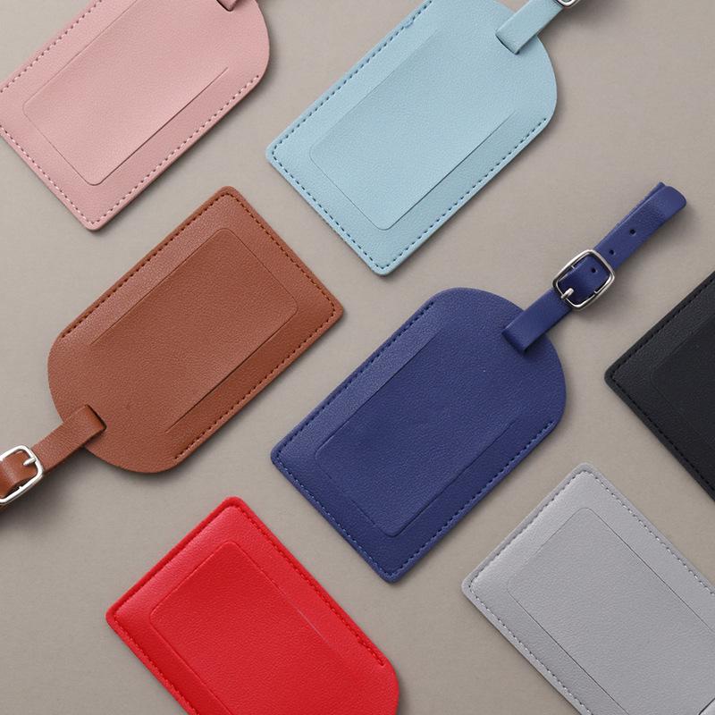 Multicolor PU Leather Luggage Tag - Anti-lost Boarding Info Card for Suitcases